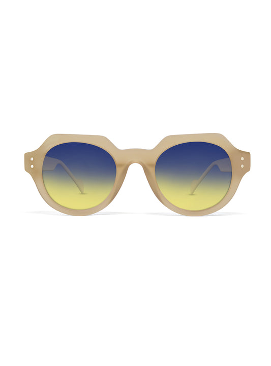 Helios Nude with Blue/Yellow Gradient Lenses