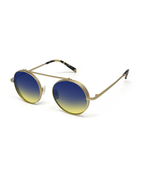 Omikron Gold with Blue/Yellow Gradient Lenses