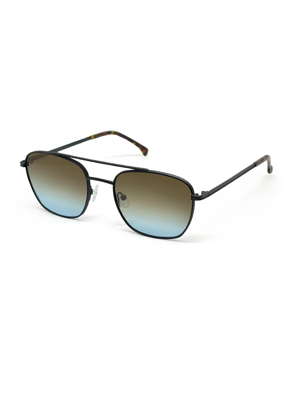 Double D Black with Brown/Blue Gradient Lenses